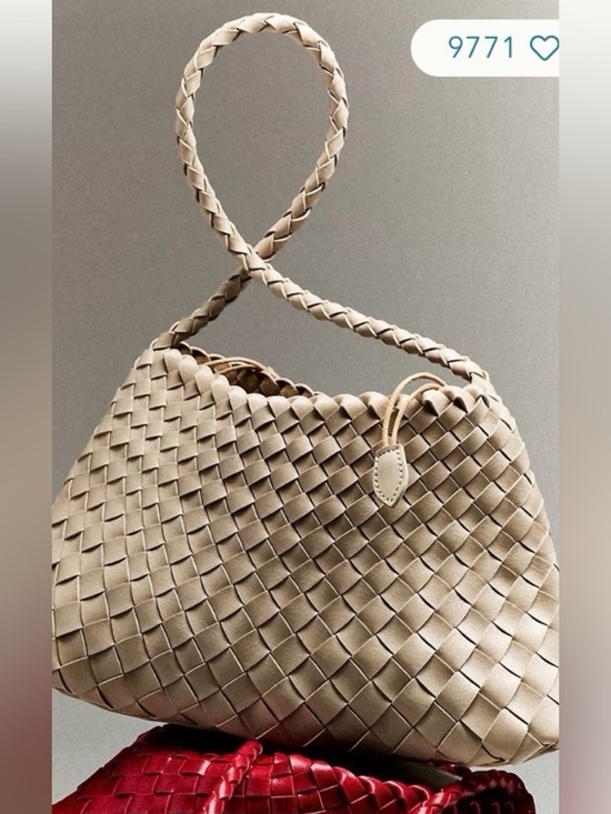 Anthropologie Handbags - Anthropologie Braided Woven Shoulder Bag in Beige